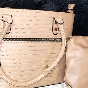Beige purse with matching clutch NWT